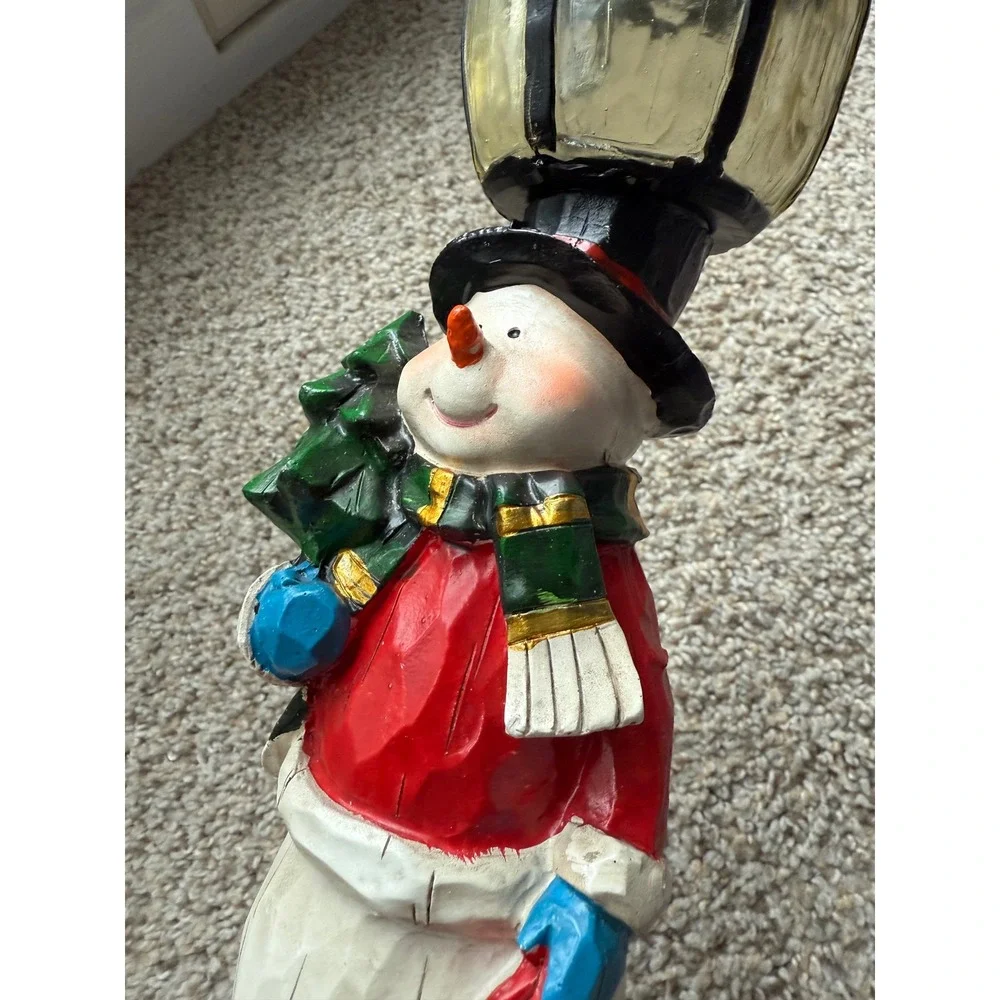 Christmas Snowman‎ streetlight Lamp Post Decor Light Up Festive Tabletop Accent